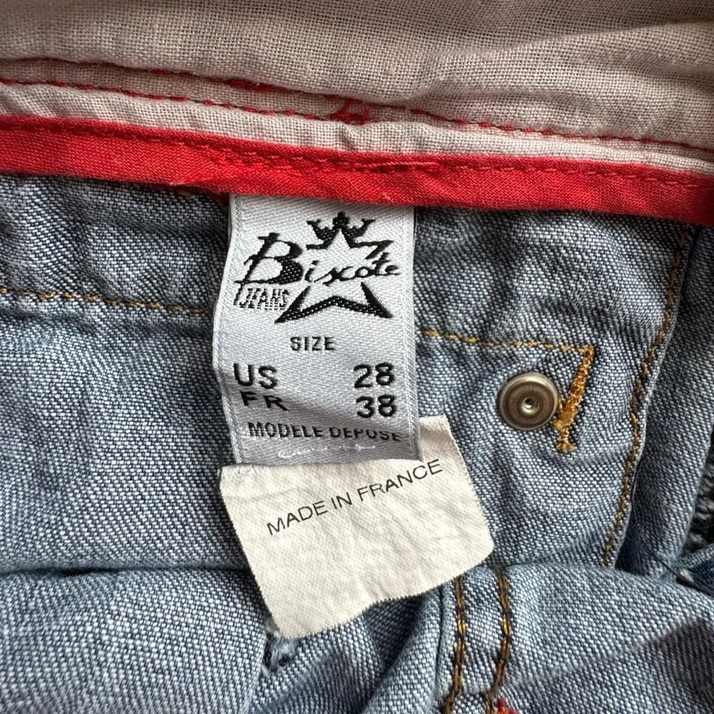 Vintage Distressed Blue Mini Skirt